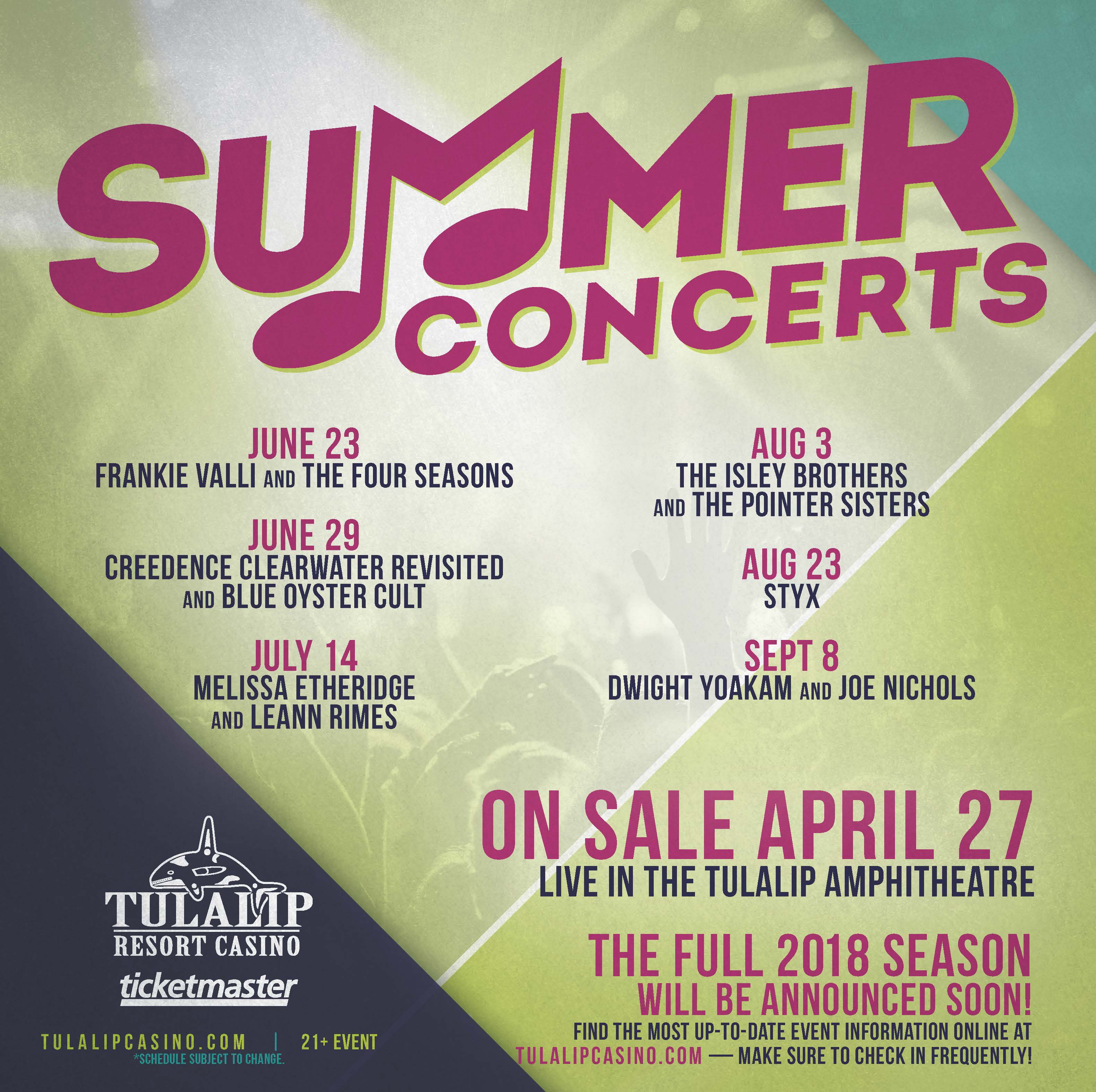 Tulalip Resort Casino's Summer Concert Series is here!